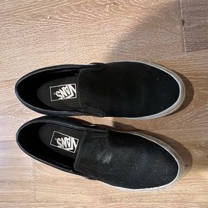 Womens Black Slip on Vans - size 7.5